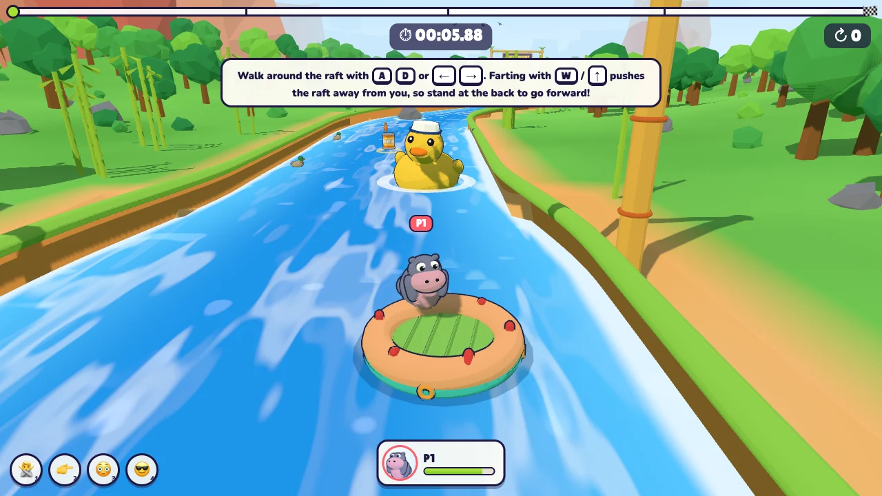 High-speed multiplayer racing action through obstacle gauntlets in Fartnership on Martin Fighters