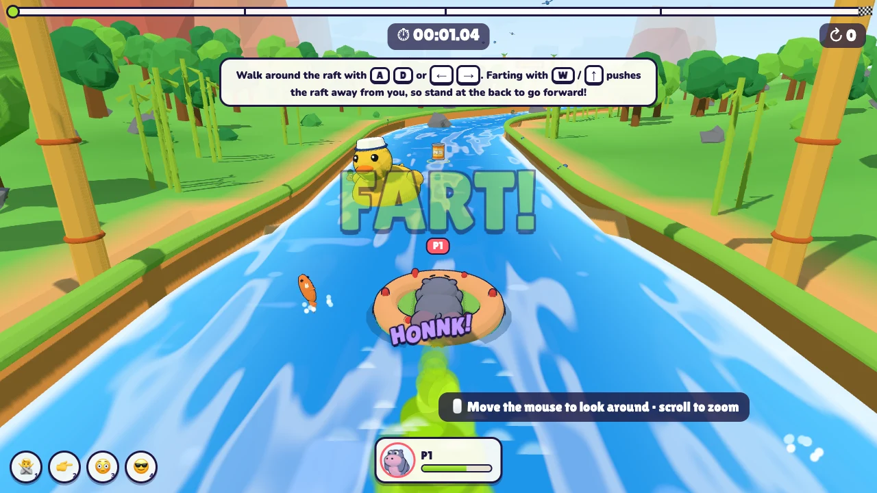 Igniting powerful fart rocket thrusters to outpace rival racers in Fartnership
