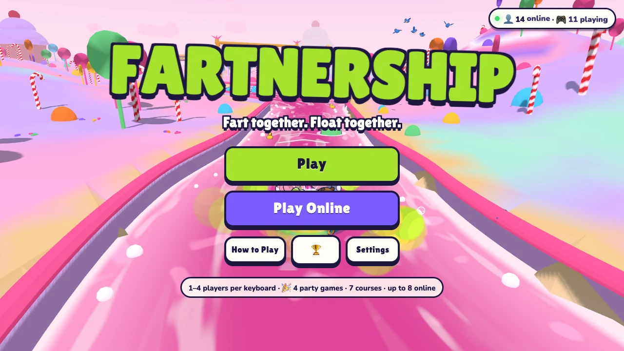 Fartnership title combat arena and competitive race track setup