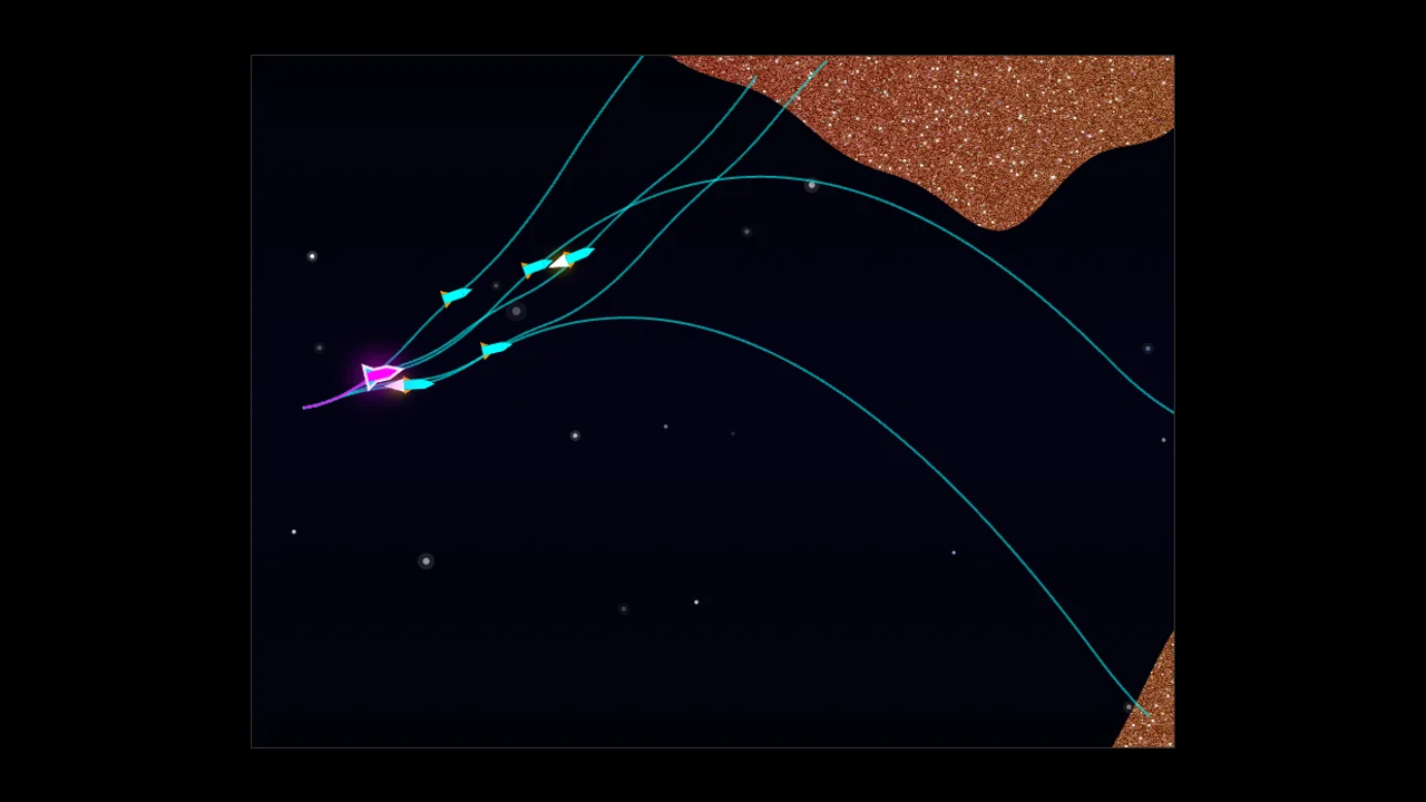 Heavy crater detonation carving through gold-speckled cavern rock in Missile Stream